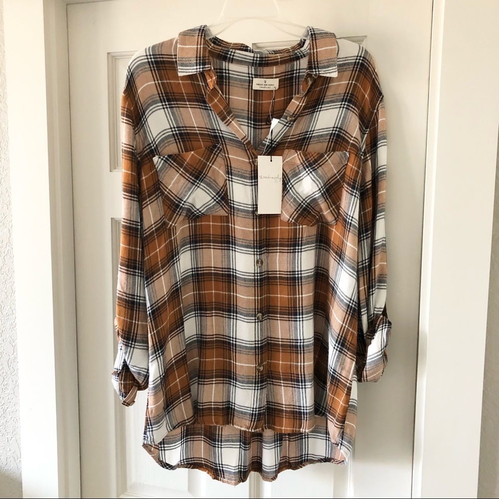 NWT Thread and Supply Plaid Shirt